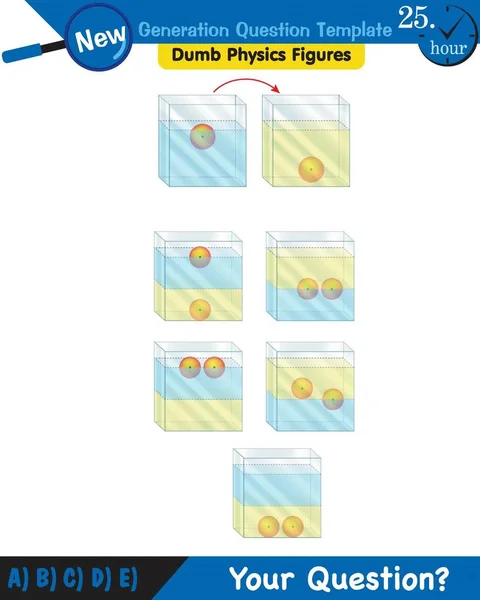 Physics Pressure Liquids Buoyant Forces Liquids Next Generation Question Template — Vetor de Stock