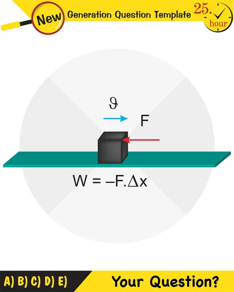 Testnevelés Illusztrációk Motion Mozgás Törvényei Egyszerű Gépek Rugók Csigák Fogaskerekek — Stock Vector