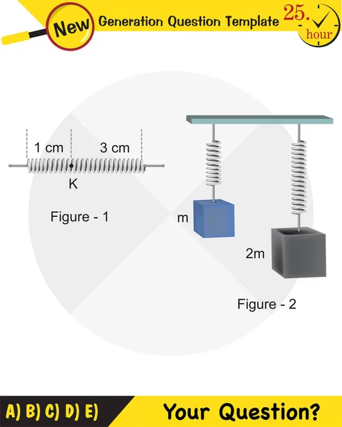 Fyzika Vzdělávání Ilustrace Pohyb Zákony Pohybu Jednoduché Stroje Pružiny Kladky — Stockový vektor