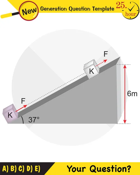 Educazione Fisica Illustrazioni Moto Leggi Del Moto Macchine Semplici Molle — Vettoriale Stock