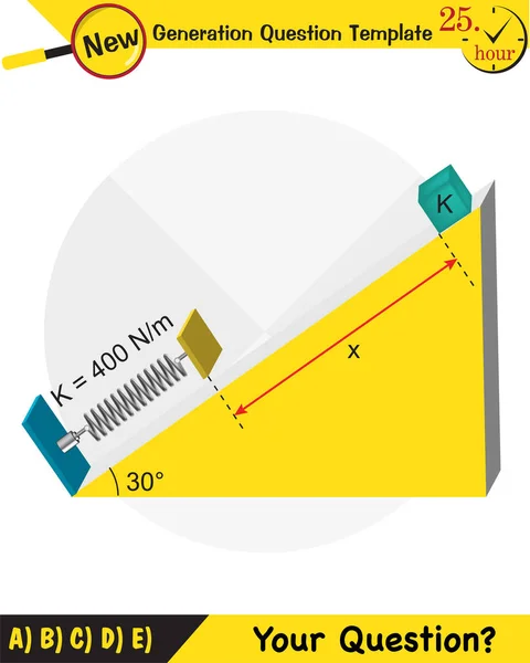 Natuurkunde Onderwijs Illustraties Beweging Wetten Van Beweging Eenvoudige Machines Springs — Stockvector