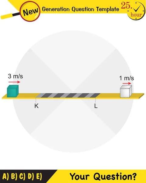 物理教育图解 运动定律 简单机械 倾斜平面 下一代问题模板 — 图库矢量图片