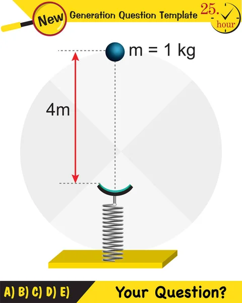 Natuurkunde Onderwijs Illustraties Beweging Wetten Van Beweging Eenvoudige Machines Springs — Stockvector