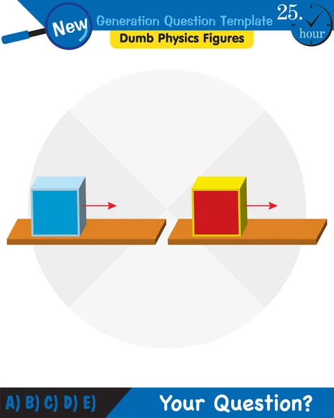 Physics Laws Motion Next Generation Question Template Dumb Physics Figures — Stock Vector