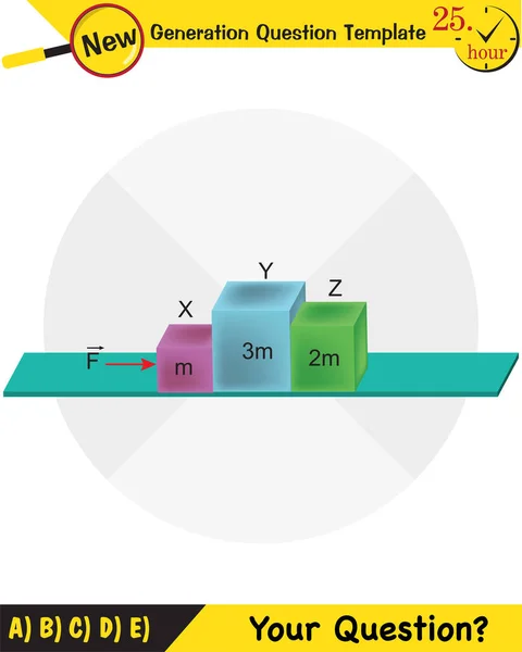 Physics Laws Motion Next Generation Question Template Dumb Physics Figures —  Vetores de Stock