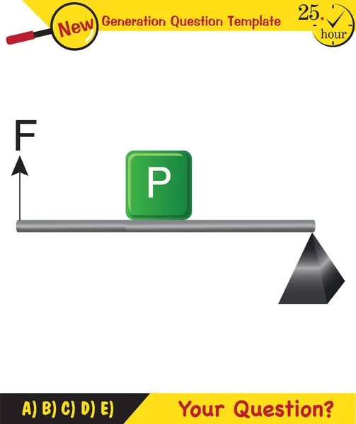 Physics Science Experiments Force Motion Pulley Next Generation Question Template — ストックベクタ
