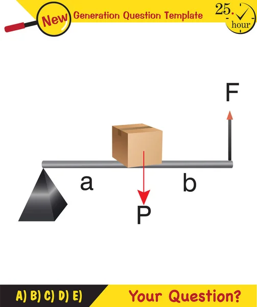 Physics Science Experiments Force Motion Pulley Next Generation Question Template — Vetor de Stock