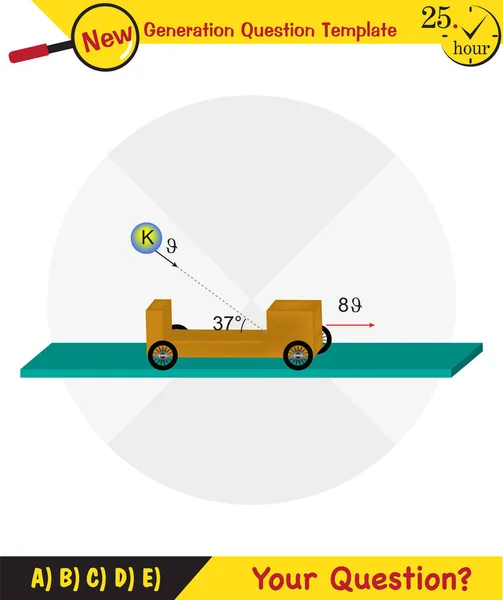 Fizika Erő Mozgás Támogatás Mozgás Tolóerő Lineáris Lendület Fizikai Formák — Stock Vector