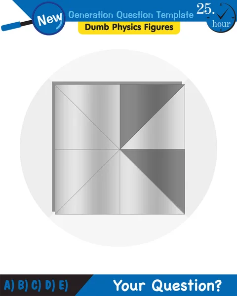 Physics Solid Shapes Center Mass Next Generation Question Template Dumb — Stock Vector