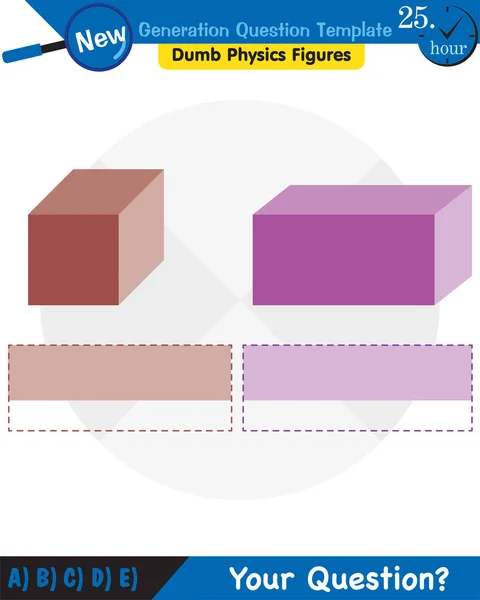 Physics Solid Shapes Center Mass Next Generation Question Template Dumb — Stock Vector