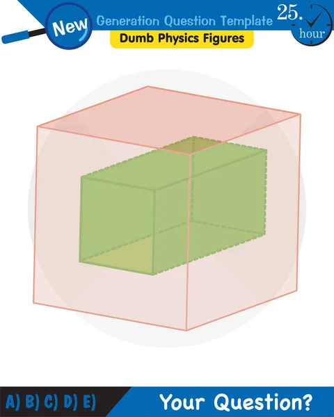 Physics Solid Shapes Center Mass Next Generation Question Template Dumb — 图库矢量图片