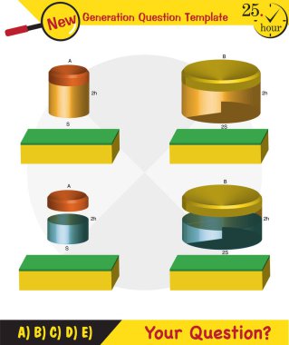 Physics, pressure of solids, next generation question template, dumb physics figures, exam question, eps