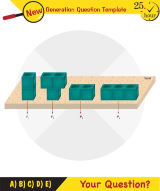 Physics, pressure of solids, next generation question template, dumb physics figures, exam question, eps