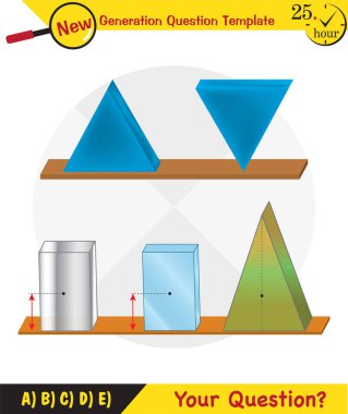 Physics, pressure of solids, next generation question template, dumb physics figures, exam question, eps