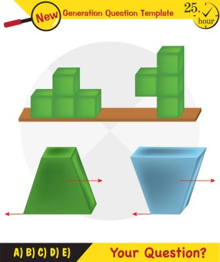 Physics, pressure of solids, next generation question template, dumb physics figures, exam question, eps