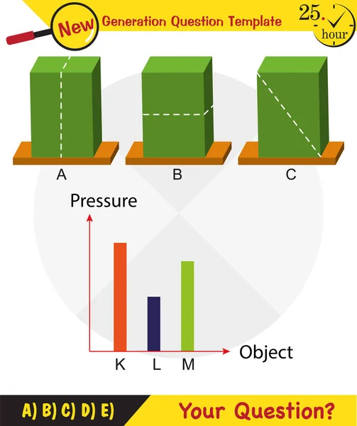 Physics Pressure Solids Next Generation Question Template Dumb Physics Figures — Stockvector