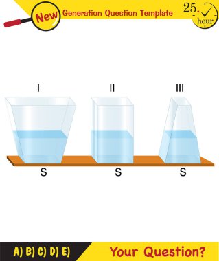Physics, pressure and lifting force, pressure of stagnant waters, archimedes principle, pressure of liquids, containers filled with water, next generation question template, dumb physics figures, exam question, eps 