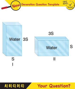 Physics, pressure and lifting force, pressure of stagnant waters, archimedes principle, pressure of liquids, containers filled with water, next generation question template, dumb physics figures, exam question, eps 