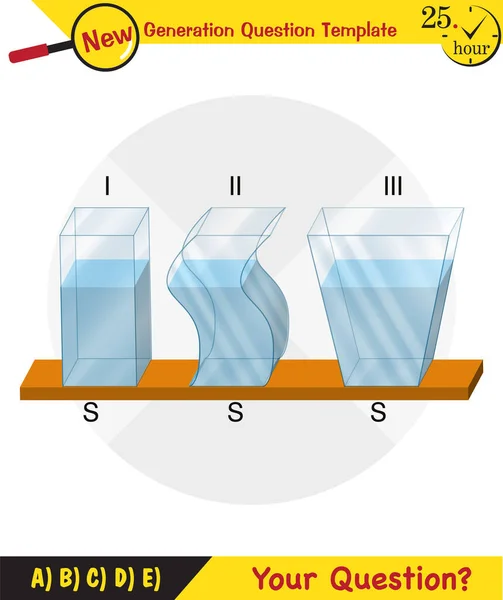 Physics Pressure Lifting Force Pressure Stagnant Waters Archimedes Principle Pressure — Image vectorielle