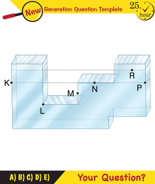 Physics Pressure Lifting Force Pressure Stagnant Waters Archimedes Principle Pressure — Stok Vektör