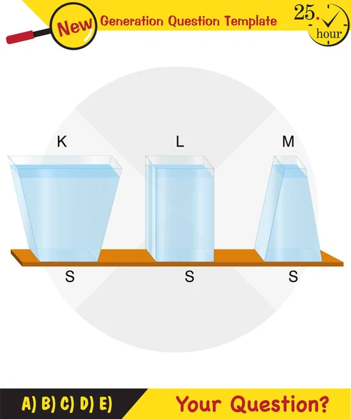 Physics Pressure Lifting Force Pressure Stagnant Waters Archimedes Principle Pressure — 스톡 벡터