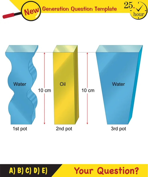 Physics Pressure Lifting Force Pressure Stagnant Waters Archimedes Principle Pressure — Vetor de Stock