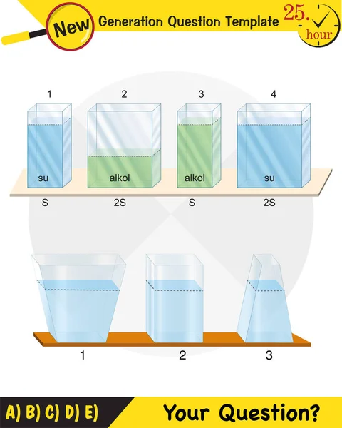 Physics Pressure Lifting Force Pressure Stagnant Waters Archimedes Principle Pressure — Vector de stock