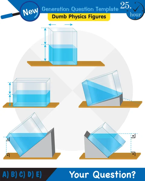 Physics Pressure Lifting Force Pressure Stagnant Waters Archimedes Principle Pressure — Stock Vector