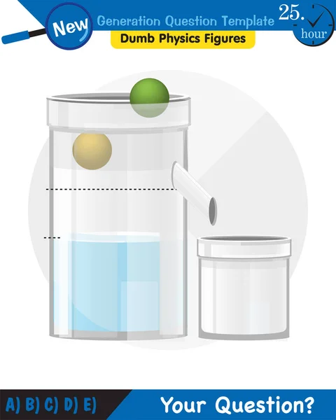 Physics Pressure Lifting Force Pressure Stagnant Waters Archimedes Principle Pressure — Vettoriale Stock