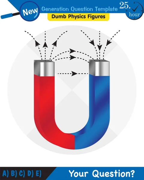 Physics Magnets Electromagnetic Field Magnetic Force Polar Magnet Schemes Educational — Vector de stock