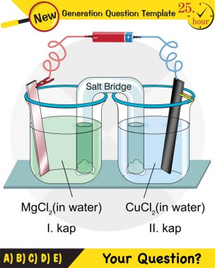 Kimya dersi elektrot konusu, tuz köprüleri, elektrokimyasal piller, yeni nesil soru şablonu, sınav sorusu, ep 