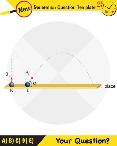 Physique Illustration Vectorielle Une Force Mouvement Vecteurs Plan Modèle Question — Image vectorielle