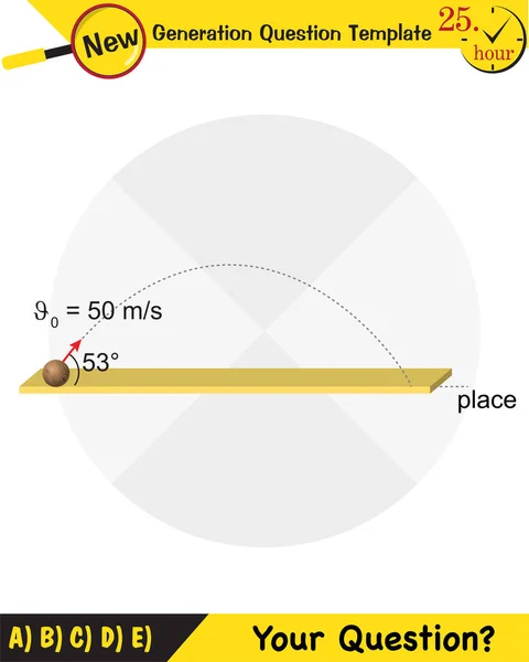 Física Ilustración Vectorial Fuerzas Movimiento Vectores Plano Plantilla Preguntas Próxima — Archivo Imágenes Vectoriales
