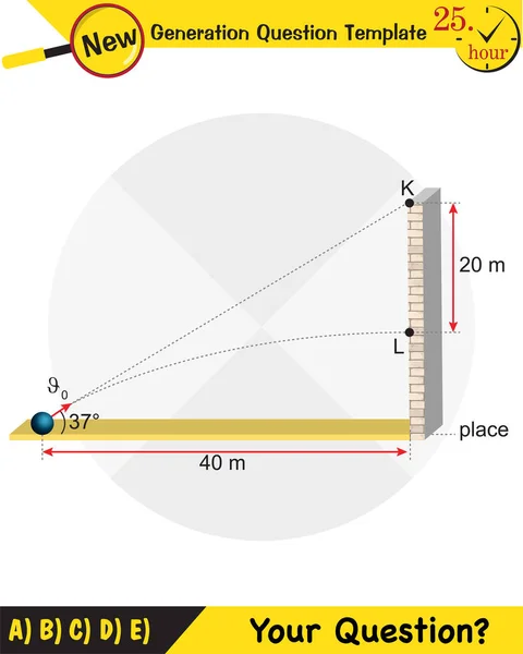 Física Ilustración Vectorial Fuerzas Movimiento Vectores Plano Plantilla Preguntas Próxima — Vector de stock