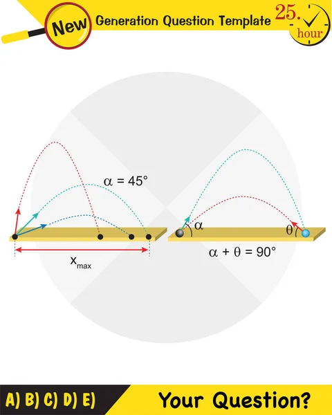 Physique Illustration Vectorielle Une Force Mouvement Vecteurs Plan Modèle Question — Image vectorielle