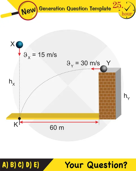 Fizika Vektor Illusztráció Egy Erő Mozgás Vektorok Lövés Következő Generációs — Stock Vector