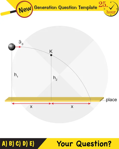 Physique Illustration Vectorielle Une Force Mouvement Vecteurs Plan Modèle Question — Image vectorielle