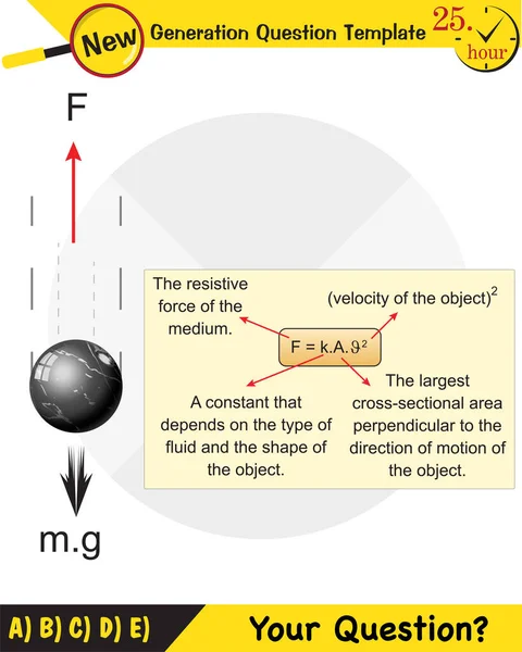 Fisica Illustrazione Vettoriale Forze Moto Vettori Tiro Modello Domanda Nuova — Vettoriale Stock