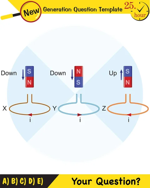 Physique Champ Magnétique Champ Électromagnétique Force Magnétique Schémas Magnétiques Polaires — Image vectorielle