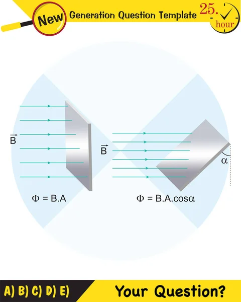 Fisica Campo Magnetico Campo Elettromagnetico Forza Magnetica Schemi Magnetici Polari — Vettoriale Stock