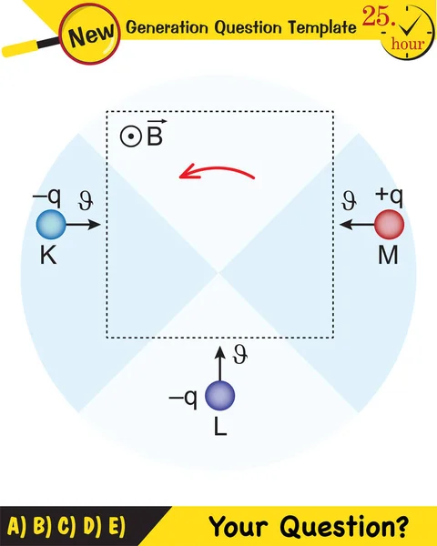 물리학 전자기장 磁氣場 물리학 — 스톡 벡터