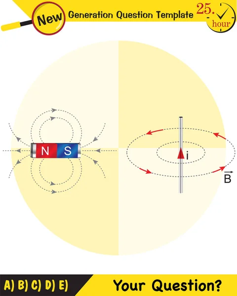 Physique Champ Magnétique Champ Électromagnétique Force Magnétique Schémas Magnétiques Polaires — Image vectorielle