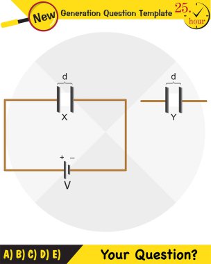 Fizik, paralel plaka kapasitörü, kapasitörler, devre elementleri, yeni nesil soru şablonu, sınav sorusu,