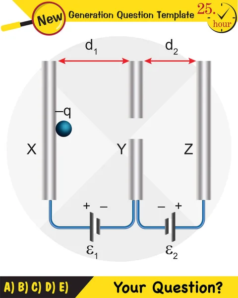 Física Capacitor Placa Paralela Circuito Capacitores Elementos Circuito Modelo Pergunta — Vetor de Stock