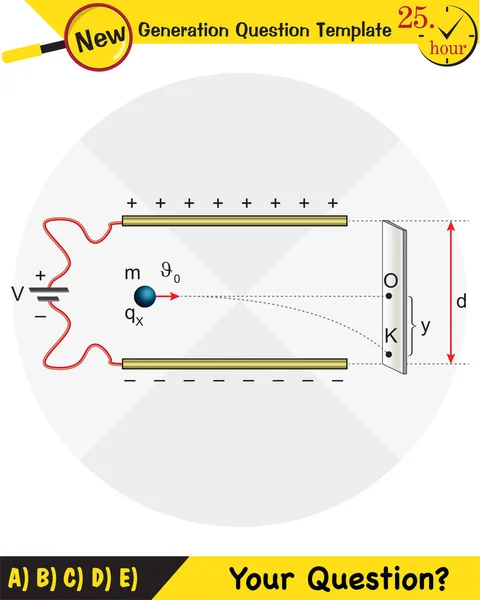 Physique Condensateur Plaques Parallèles Circuit Condensateurs Éléments Circuit Modèle Question — Image vectorielle