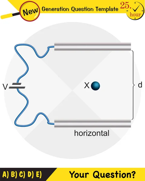 Física Condensador Placa Paralela Circuito Condensadores Elementos Circuito Plantilla Pregunta — Vector de stock