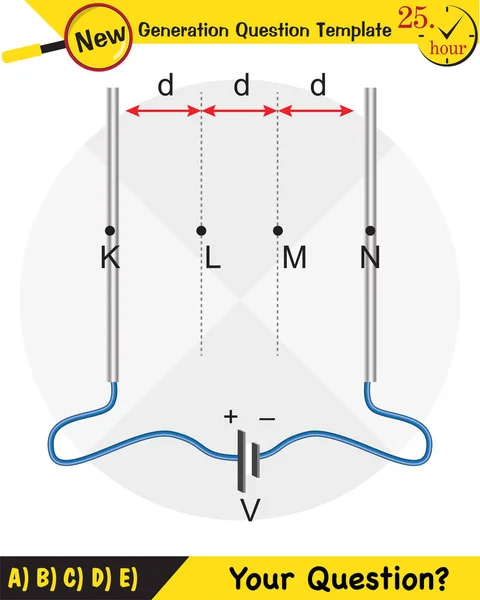 물리학 플레이트 축전기 세대의 템플릿 Eps — 스톡 벡터