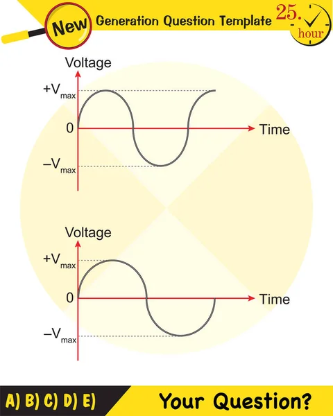 Physique Simple Moteur Électrique Courant Alternatif Transformateurs Modèle Question Prochaine — Image vectorielle