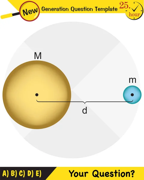Natuurkunde Kepler Tweede Wet Van Planetaire Beweging Volgende Generatie Vraagsjabloon — Stockvector