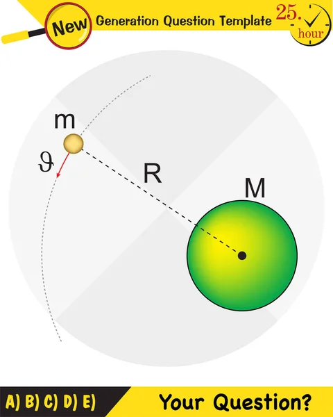 Fysik Kepler Andra Lagen Planetens Rörelse Nästa Generations Frågemall Tentamen — Stock vektor